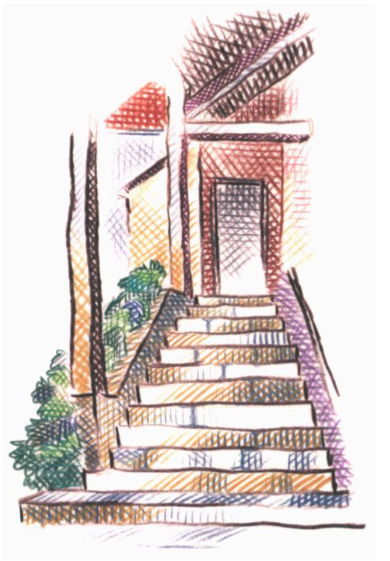 Stair to the rectory of St-Pierre de Maillé
