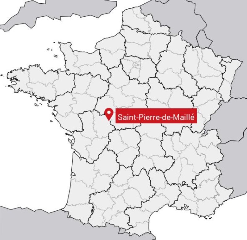 Saint-Pierre de Maillé sur la carte France